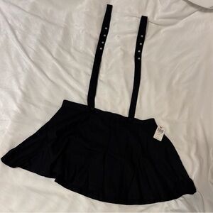 Royal Bones Black Skirt with Suspenders